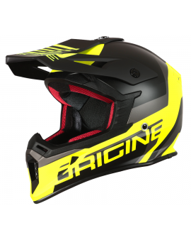 Kask full face na rower, hulajnogę, motocykl - ORIGINE Hero MX Fluo Yellow-Black - Rozmiar XL